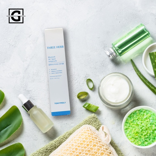 TONYMOLY SUERO DERMATOLOGICO ANTI ACNE + CERAMIDAS Y ACIDO HIALURONICO THREE HERB