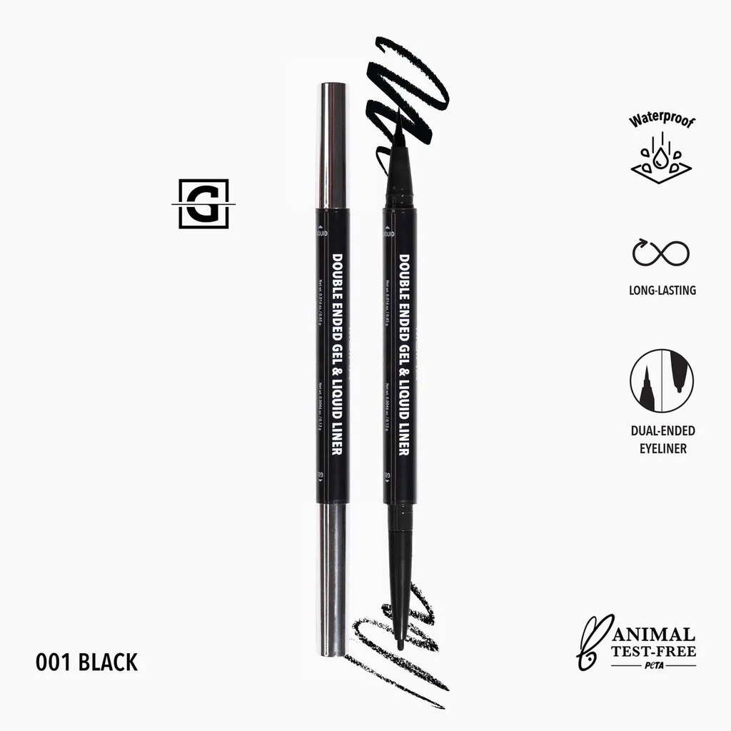 MOIRA DELINEADOR PARA OJOS DOUBLE ENDED GEL &amp; LIQUID LINER 001 BLACK