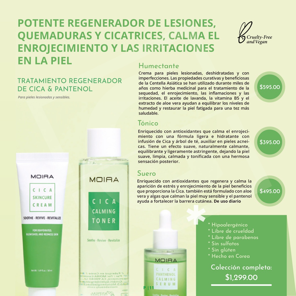MOIRA TRATAMIENTO PARA LA PIEL REGENERADOR DE CICA &amp; PANTENOL